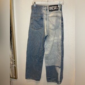 Diesel Two-Tone Blue and White Straight Jeans